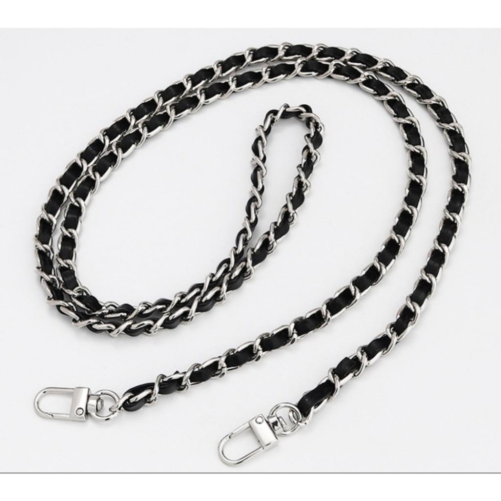 💙現貨 皮革金屬麻花鏈條背帶 小香風包包背帶 手機掛繩掛鍊証件背帶掛脖吊繩 斜背帶頸掛繩 多功能長鍊/長鏈背帶-細節圖6