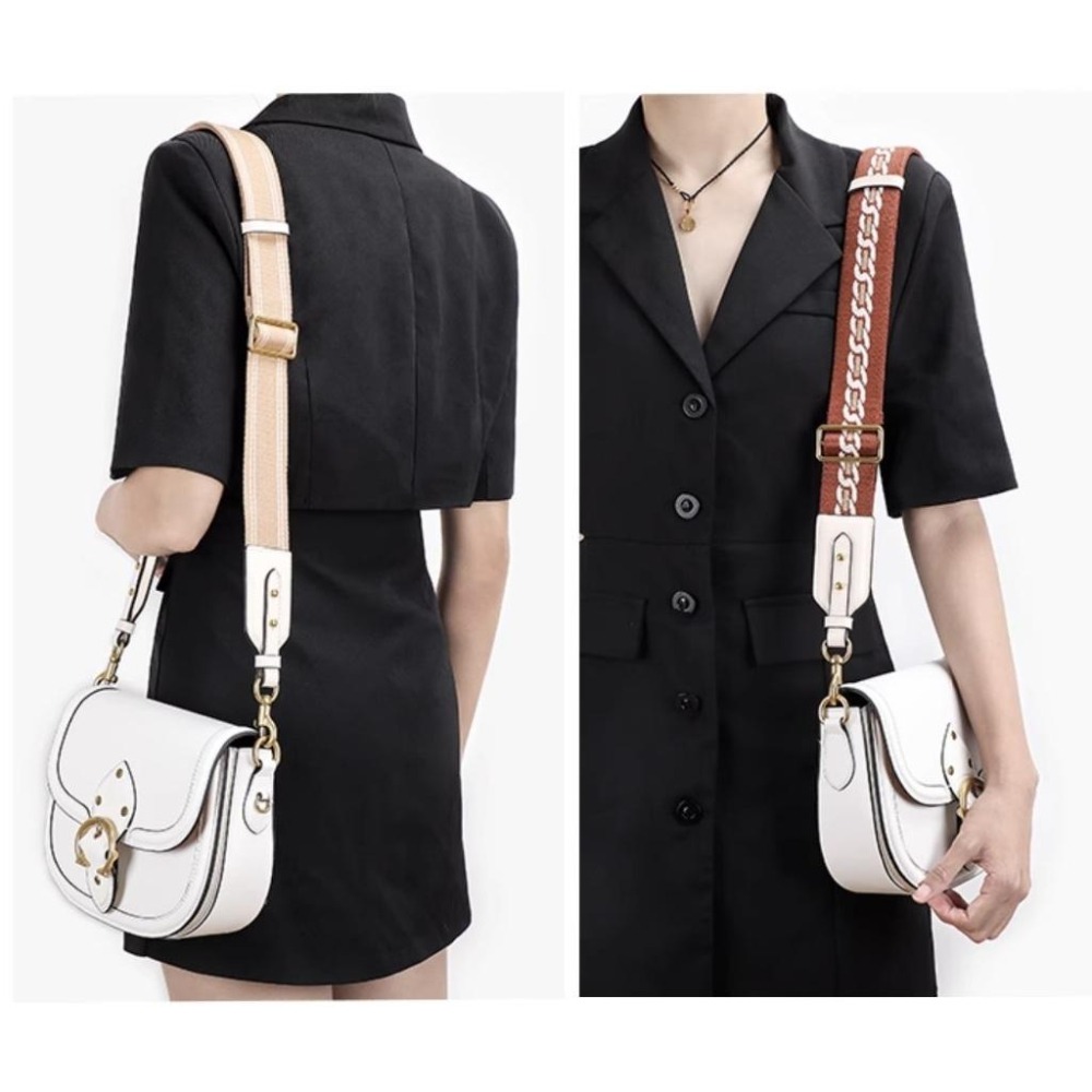 💙4.5公分寬版 帆布拼接皮革包包肩揹帶/寬背帶/斜揹帶/寬肩帶/側斜背帶鏈條圖紋可拆卸改造包包配件-細節圖6