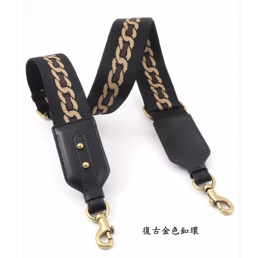 💙4.5公分寬版 帆布拼接皮革包包肩揹帶/寬背帶/斜揹帶/寬肩帶/側斜背帶鏈條圖紋可拆卸改造包包配件-規格圖8