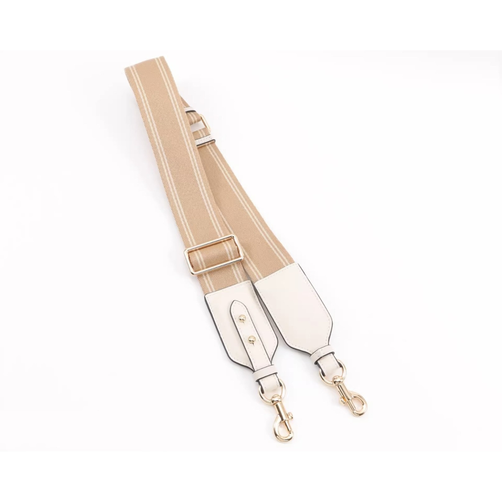 ♥kiki choc♥寬版 拼接真皮革可拆卸改造包包肩揹帶/寬背帶/斜揹帶/寬肩帶/側背帶 米杏條皮革/奶茶條紋-細節圖10