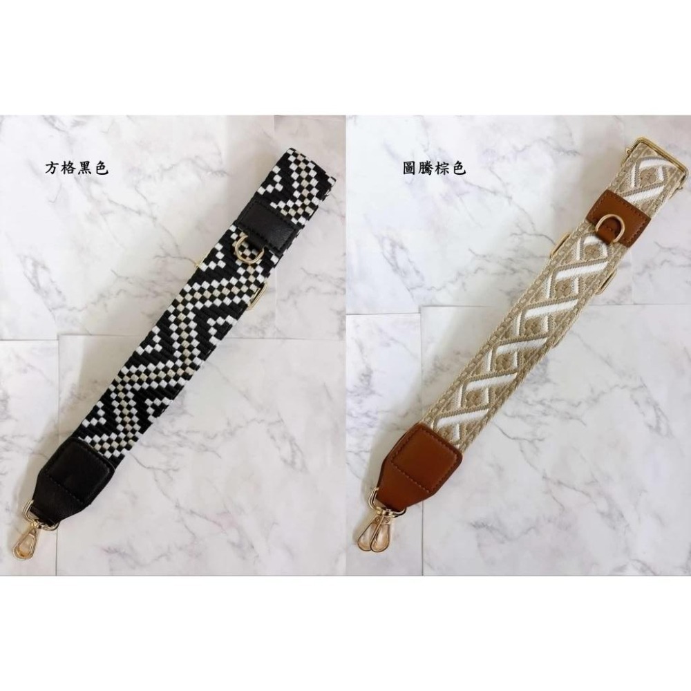 ♥kiki choc♥韓 多功能二合一 點點方格/圖騰刺繡包包背帶可拆卸替換側揹帶/斜揹帶 刺繡圖騰麻將包帶手機背帶-細節圖2