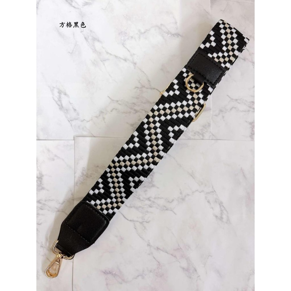 ♥kiki choc♥韓 多功能二合一 點點方格/圖騰刺繡包包背帶可拆卸替換側揹帶/斜揹帶 刺繡圖騰麻將包帶手機背帶-細節圖7