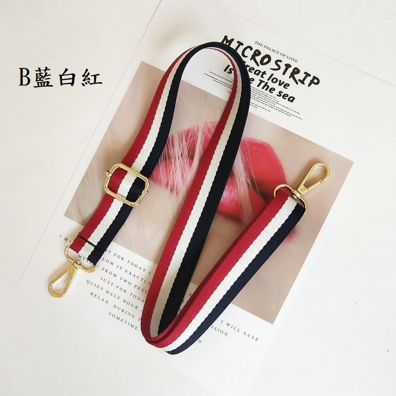 ♥♥韓 百搭拼色條紋包包細版 背帶包包背帶/寬背帶/斜揹帶/側背帶/手機掛繩背帶手機鍊/証件掛繩掛脖繩 MJ MK-細節圖4