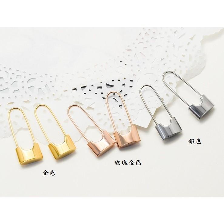 ♥鈦鋼耳環♥ 個性立體別針/鎖頭造型耳環-細節圖7