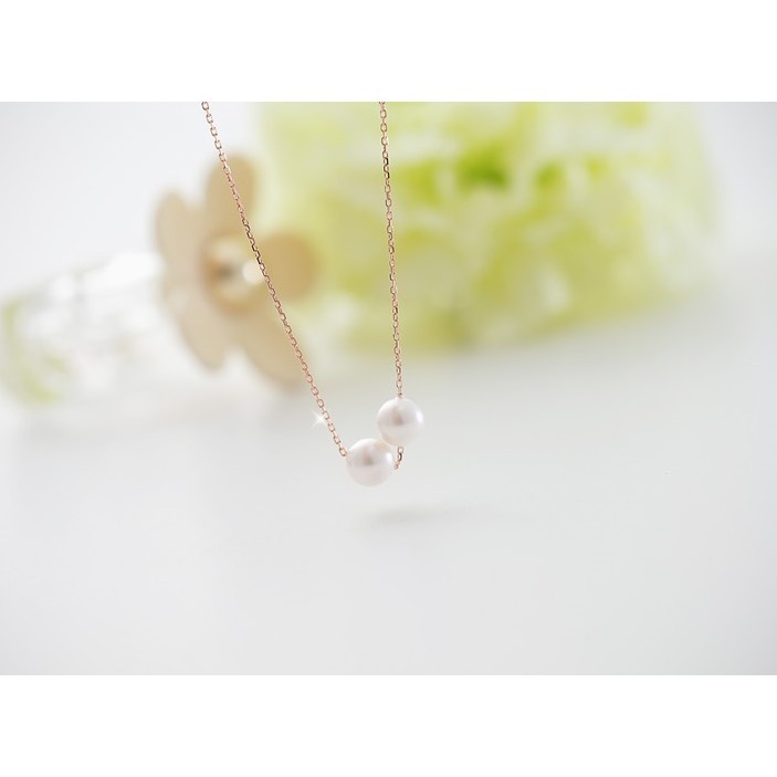 玫瑰金鍊珍珠0.8cm