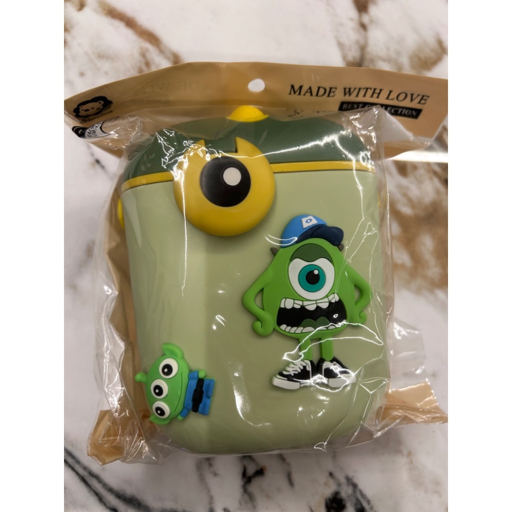 大眼怪 三眼仔奶粉盒 嬰幼兒寶寶外出便攜大容量奶粉零食儲存盒帶勺子卡通 全新-細節圖2