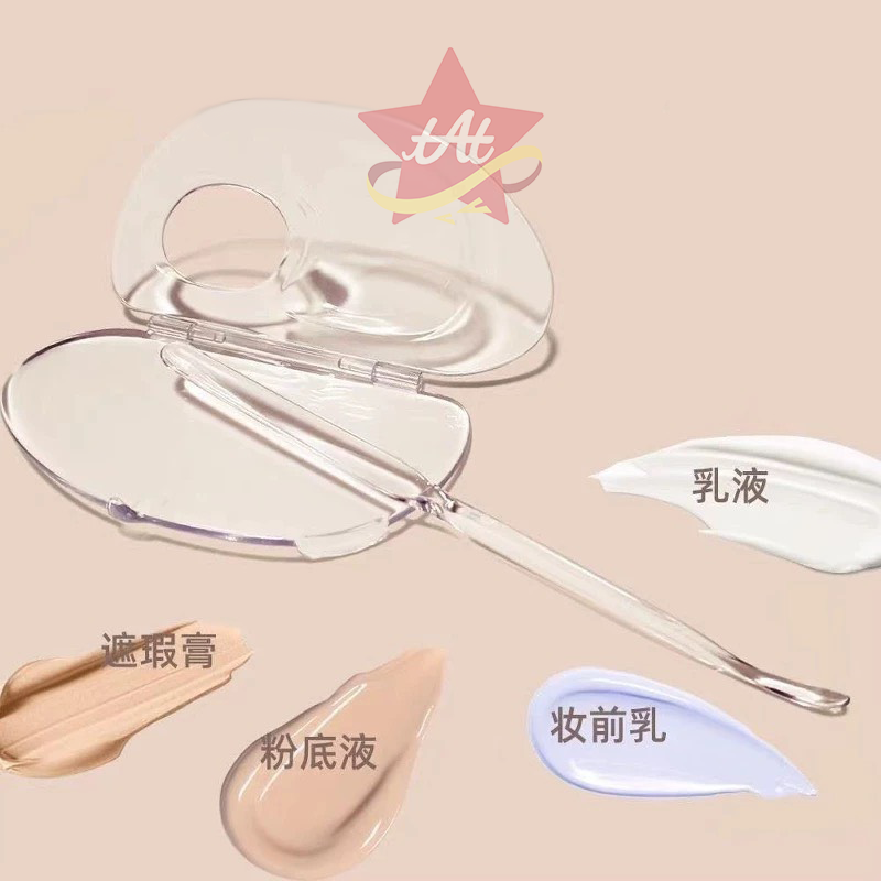 台灣現貨🔥 便攜粉底液調色盤 儲存粉底 調色盤 遮瑕口紅調色盤 彩妝便攜 彩妝師專用 多功能透明調和盤 化妝師專用-規格圖4