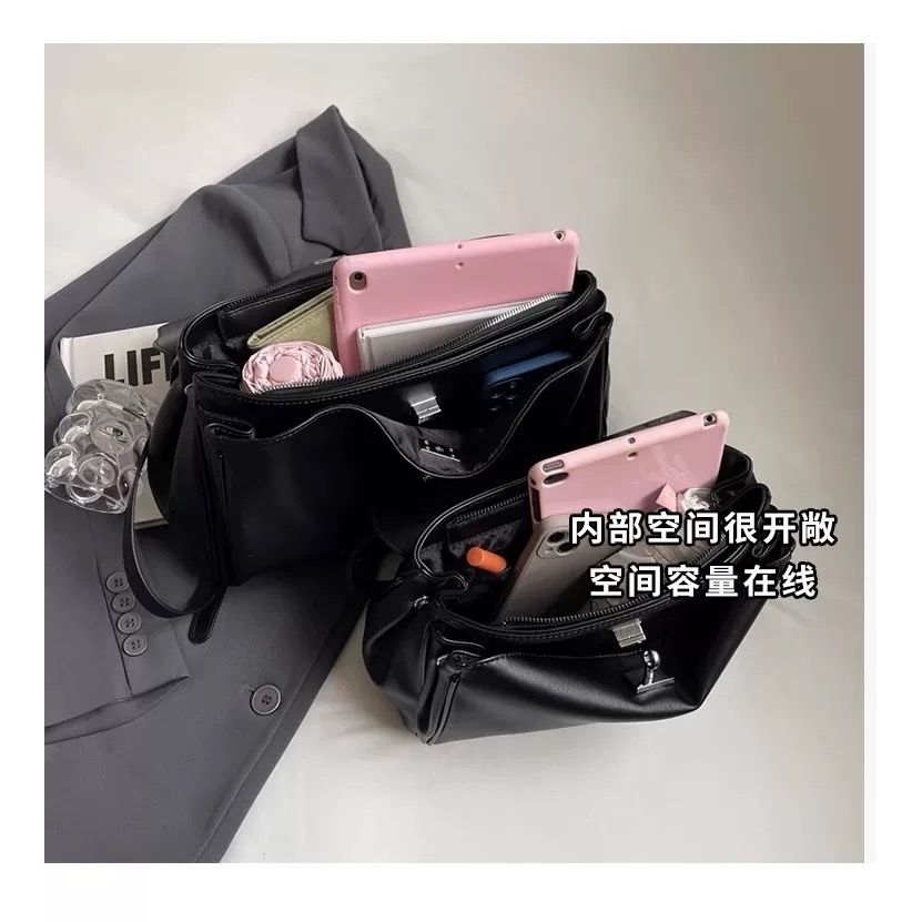 鬆弛感通勤單肩包（附背帶）-細節圖4