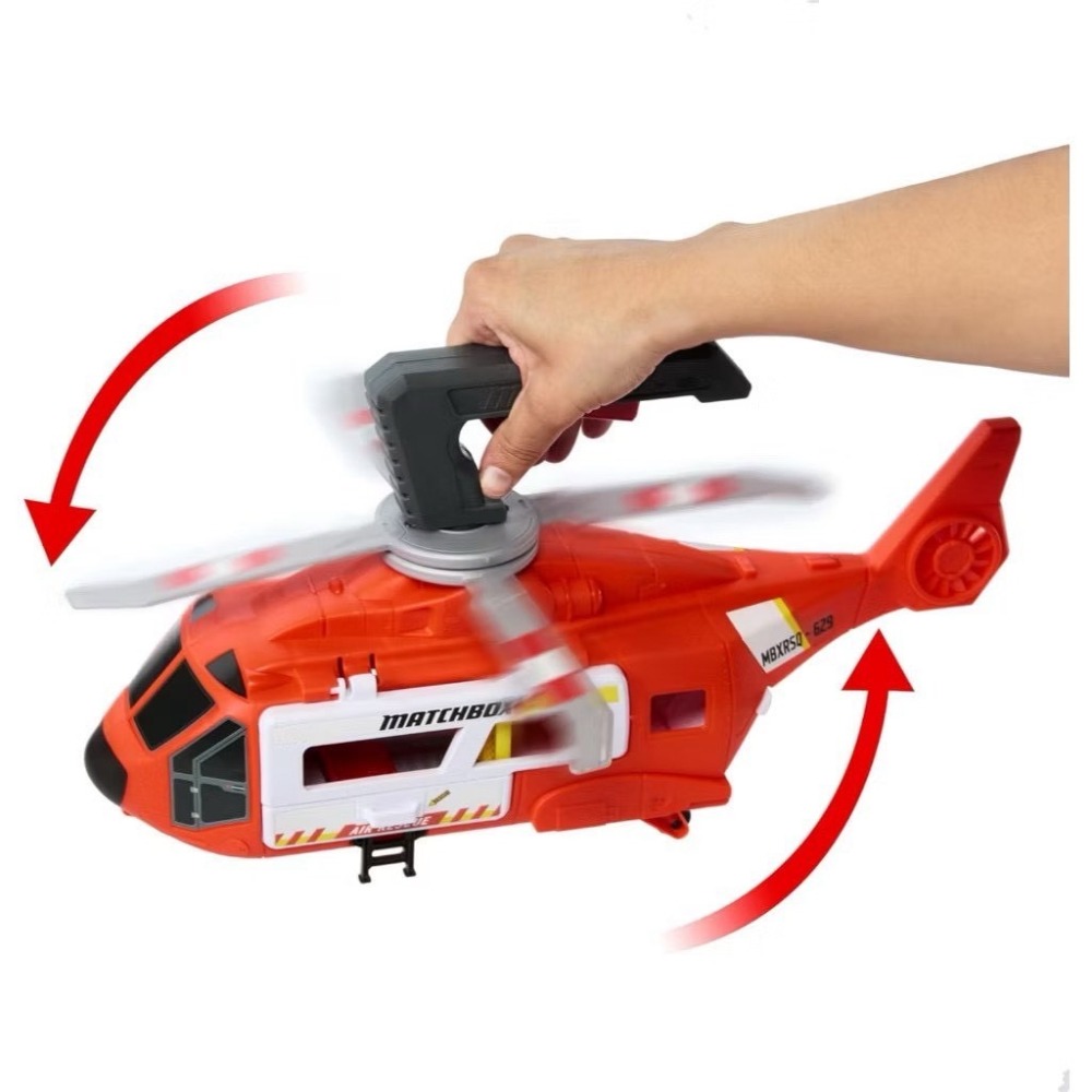 正版 Mattel 全新 Matchbox 火柴盒小火車-救援直升機-細節圖2