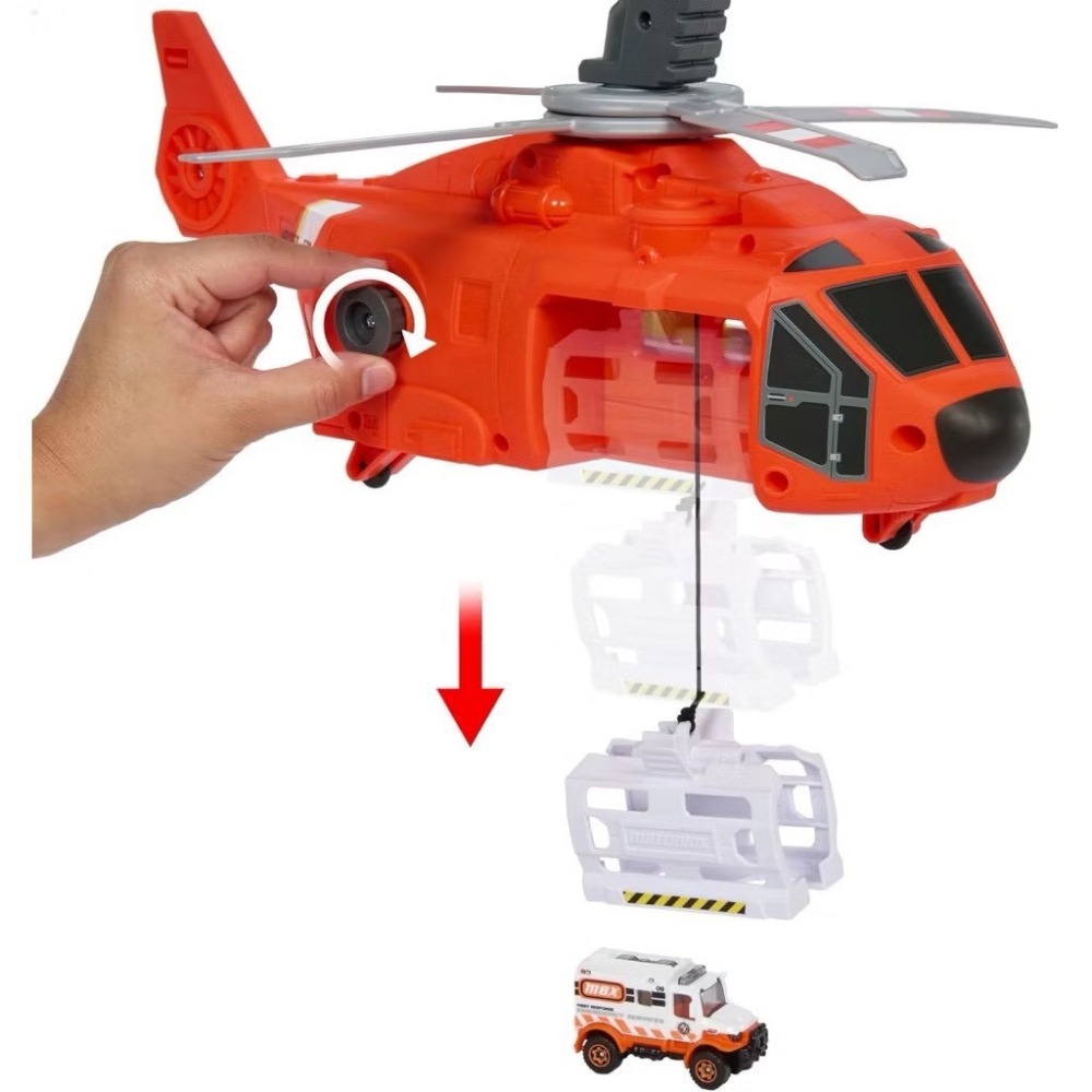 正版 Mattel 全新 Matchbox 火柴盒小火車-救援直升機-細節圖3