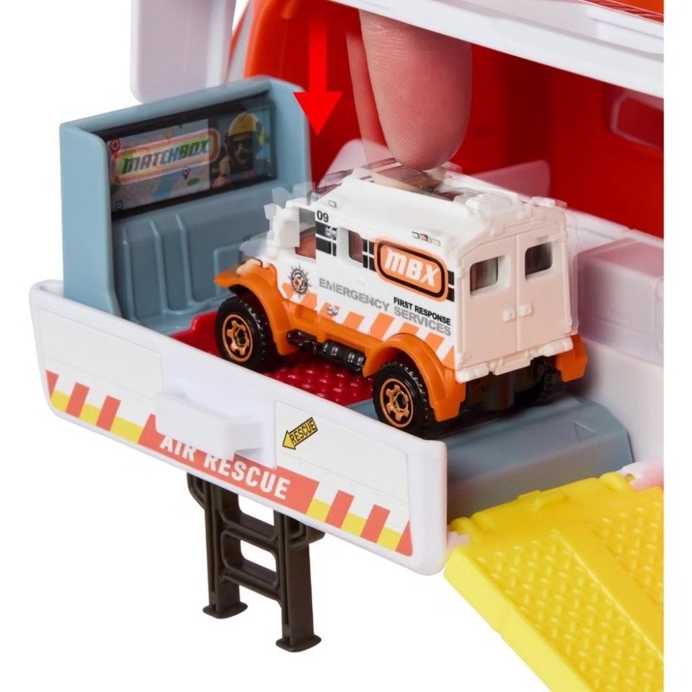 正版 Mattel 全新 Matchbox 火柴盒小火車-救援直升機-細節圖4