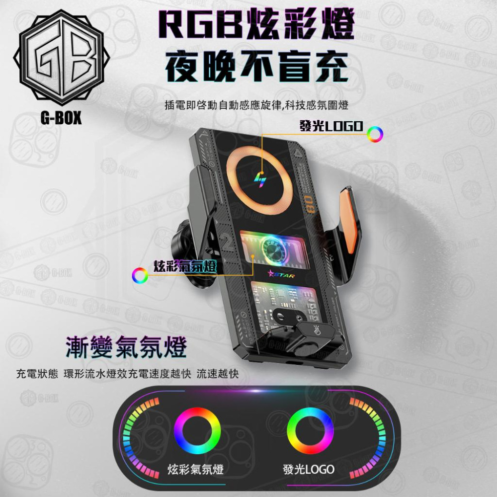 賽博龐克機甲 智能感應手機夾 車載自動機械感應手機支架 車用專用自動機械感應手機支架-細節圖2