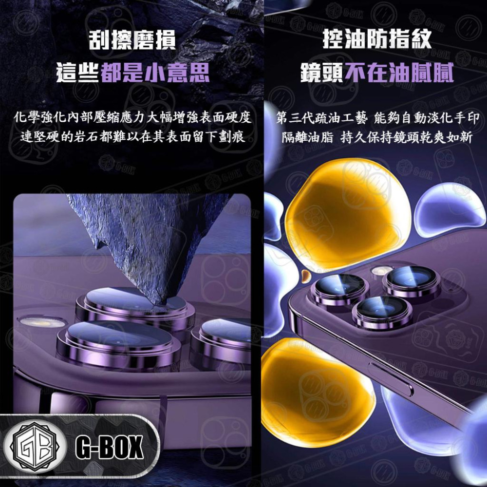 G-BOX  iPhone 14 9H 鏡頭保護貼 鋼化玻璃 原機台階鷹眼鏡頭貼-細節圖5