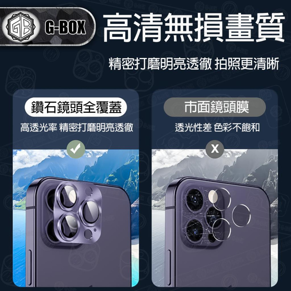 G-BOX iPhone 14 滿版 鏡頭保護貼 9H 鋼化玻璃 全覆蓋鎧甲鏡頭貼-細節圖4