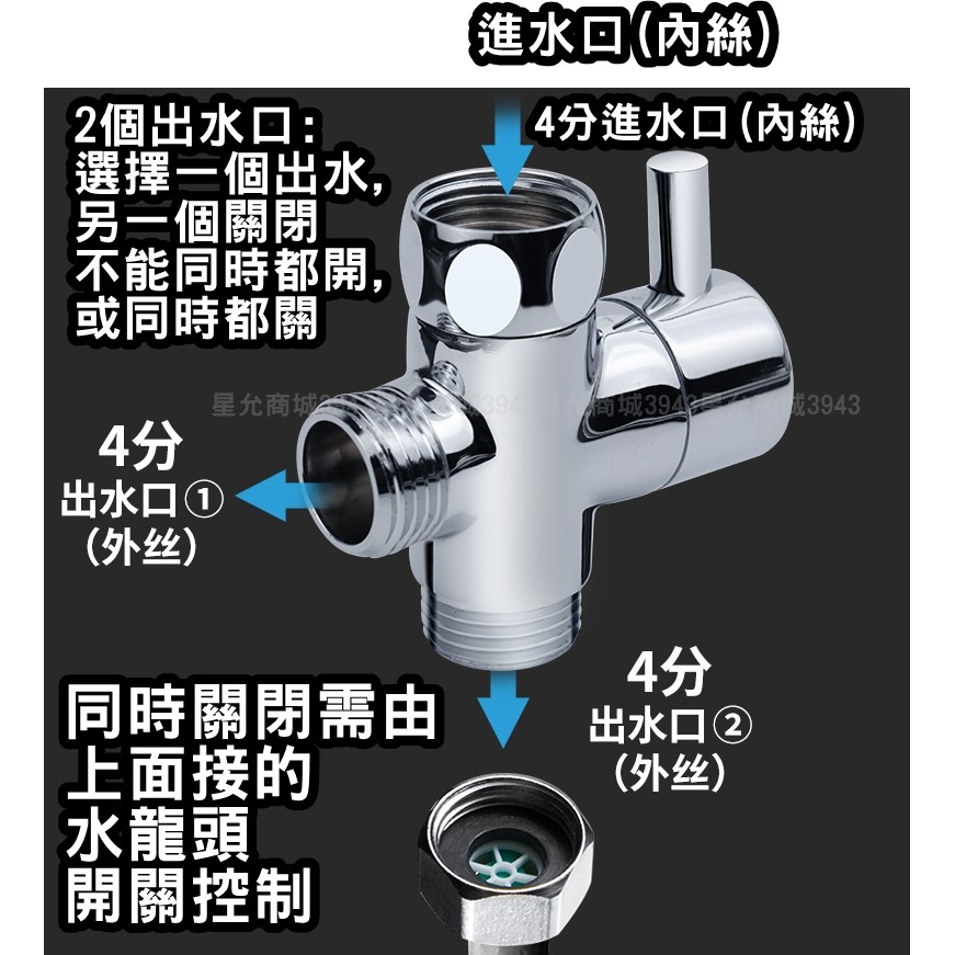 [台灣出貨] 分水器 分流器 三通 一分二 沐浴龍頭分水器 可接兩條軟管 接淋浴管 接蓮蓬頭 接洗衣機-細節圖2