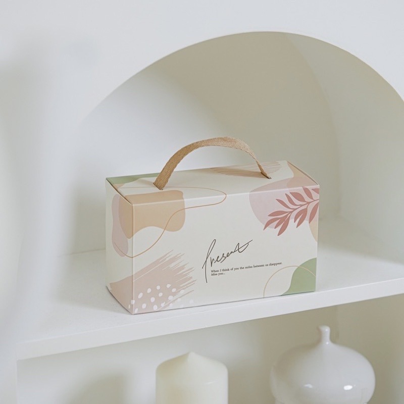 『Mi烘培』清新緞帶手提包裝紙盒 達克瓦茲盒 月餅盒 牛軋糖 餅乾盒 太妃糖 雪花酥 點心盒 糯米船 年節禮盒 糖果盒-細節圖3