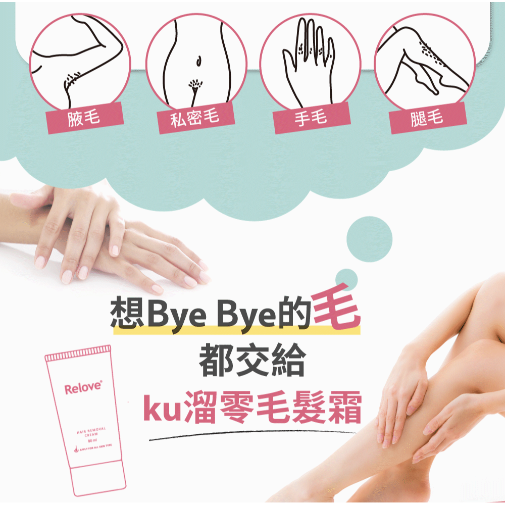 Relove 零毛髮美肌組(Ku溜霜+舒緩凝露)-細節圖3