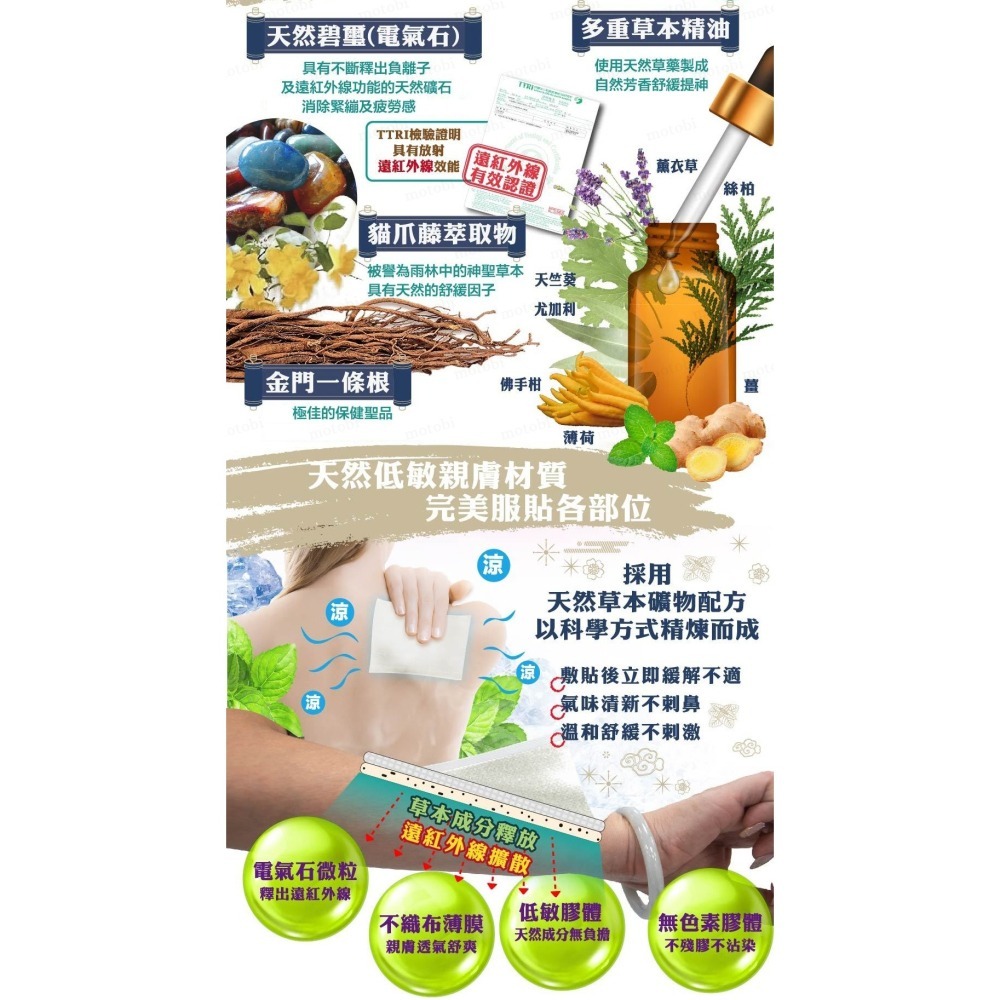 炫煬堂 正宗金門一條根碧璽薄荷勁涼舒緩貼布 (10片/包) 涼感貼布-細節圖3