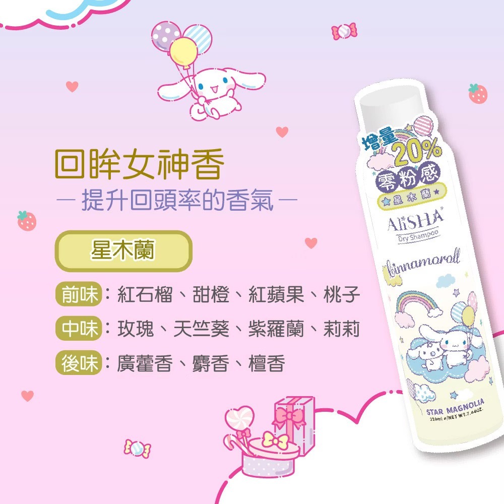 AliSHA  三麗鷗聯名款 乾洗髮噴霧220ml (多款可選) 三麗鷗聯名款-細節圖8