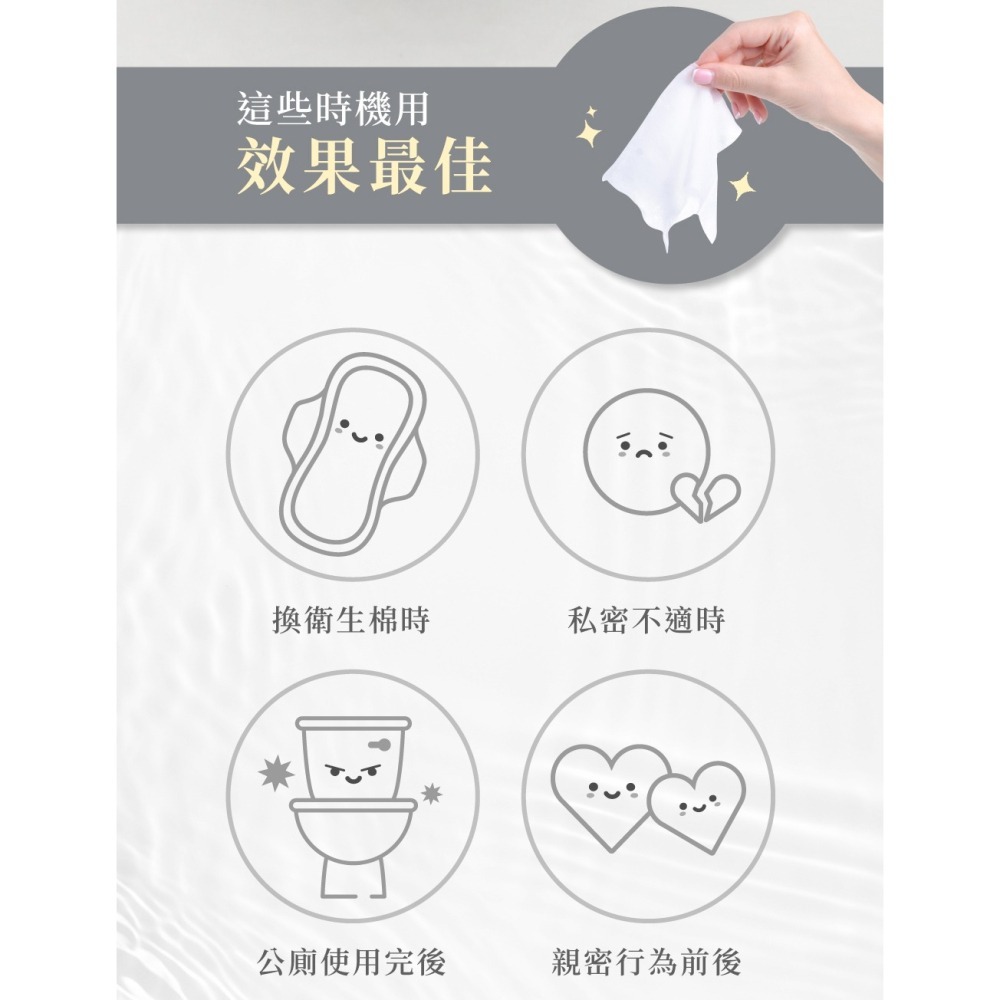 Relove 私密肌弱酸清潔濕紙巾(15抽/包) 綠茶無涼 玫瑰涼感 兩款可選 私密濕巾 私密處清潔-細節圖4