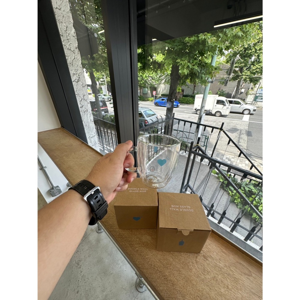 ※風之物※ 現貨/代購 馬克杯  雙層玻璃 正品現貨 BLUE BOTTLE X HUMAN MADE (藍瓶) 聯名-細節圖3