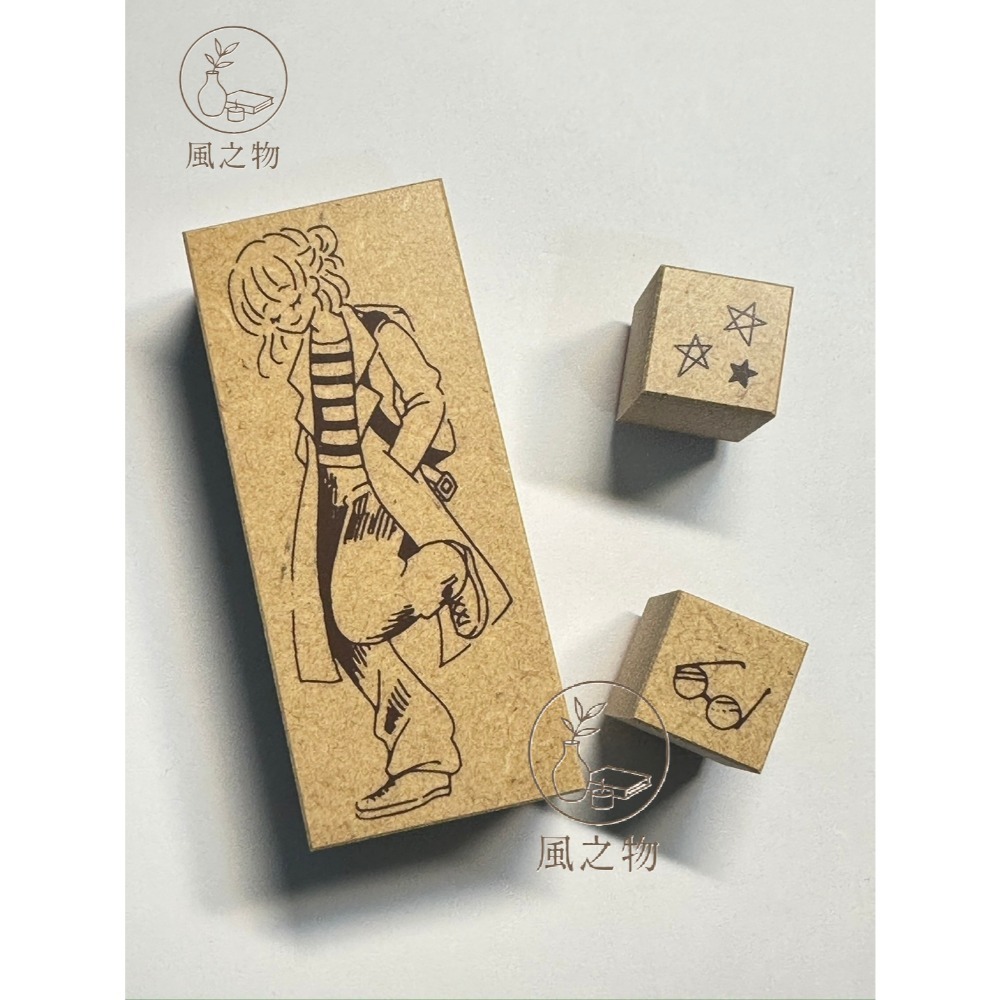 ※風之物※ 2025新款【印章工房 愛】【現貨】日本製時尚女孩系列 手帳素材 印章 文具 / 插畫印章 / 手帳裝飾-規格圖4