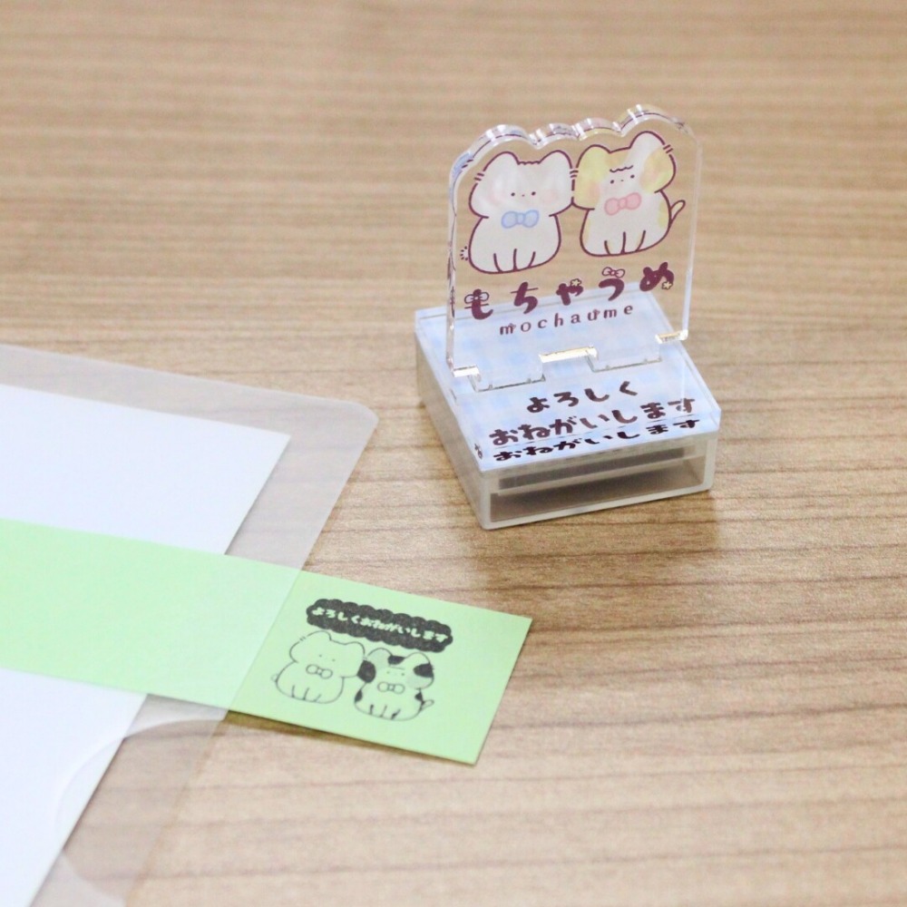 ※風之物※  插畫家ぬここ もちゃうめ 壓克力自帶墨印章 文具女子博 日本可愛手帳文具 貓控必收藏 貓咪文具 療育可愛-規格圖3