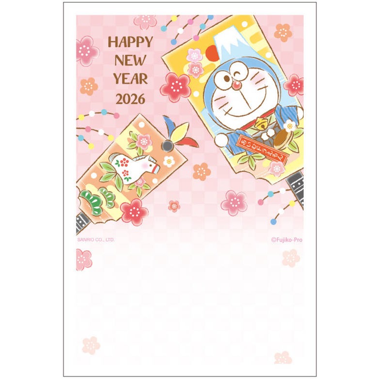 ※風之物※ 2026馬年親飛日本 新年賀卡 凱蒂貓 多拉A夢  MOOMIN 迪士尼 多張享折扣 (單張售)-細節圖3