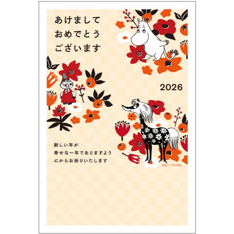 ※風之物※ 2026馬年親飛日本 新年賀卡 凱蒂貓 多拉A夢  MOOMIN 迪士尼 多張享折扣 (單張售)-規格圖6