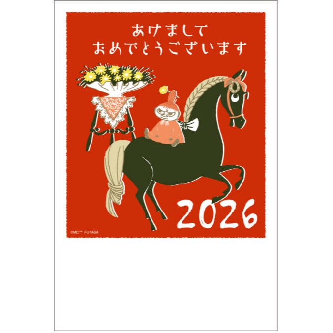 ※風之物※ 2026馬年親飛日本 新年賀卡 凱蒂貓 多拉A夢  MOOMIN 迪士尼 多張享折扣 (單張售)-規格圖6