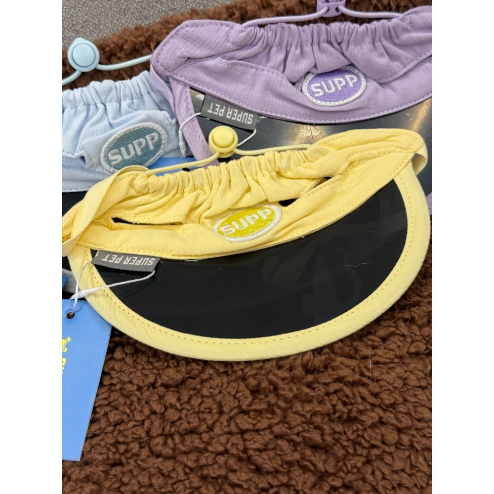 🇰🇷 韓國 Super Pet 寵物遮陽帽 寵物帽 寵物造型帽 狗狗遮陽帽 貓咪遮陽帽 果凍色遮陽帽 造型可愛時尚-規格圖1