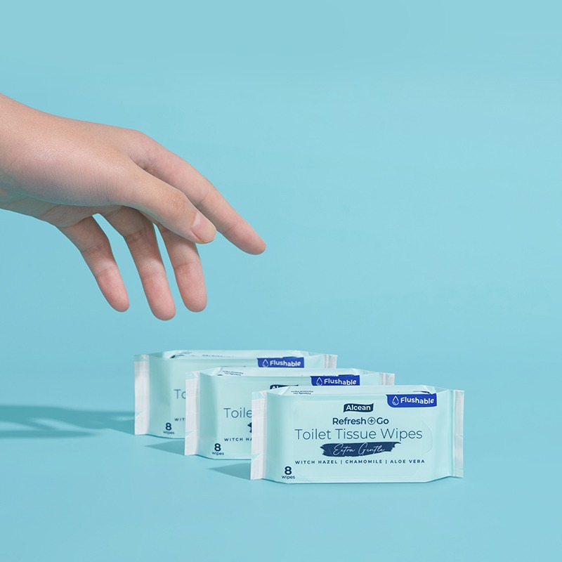 Alcosm/Alcean濕式衛生紙(迷你包)8抽/8包/袋-細節圖8