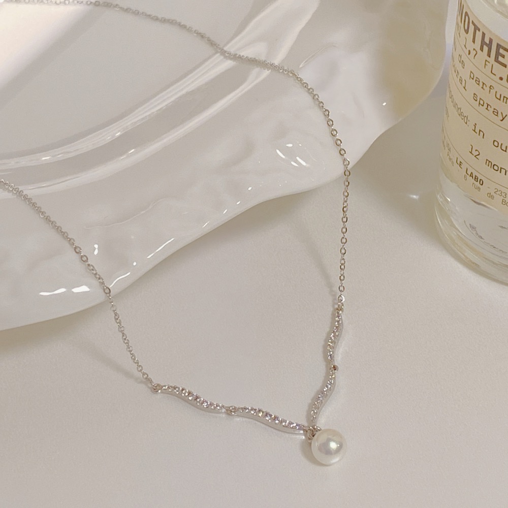 𝟐𝟓𝟒𝟐𝟕𝒂𝒄𝒄 ꕤ︎︎·͜·-珍珠與銀光的邂逅🕊️🐚 珍珠項鍊 短項鍊 飾品-細節圖2