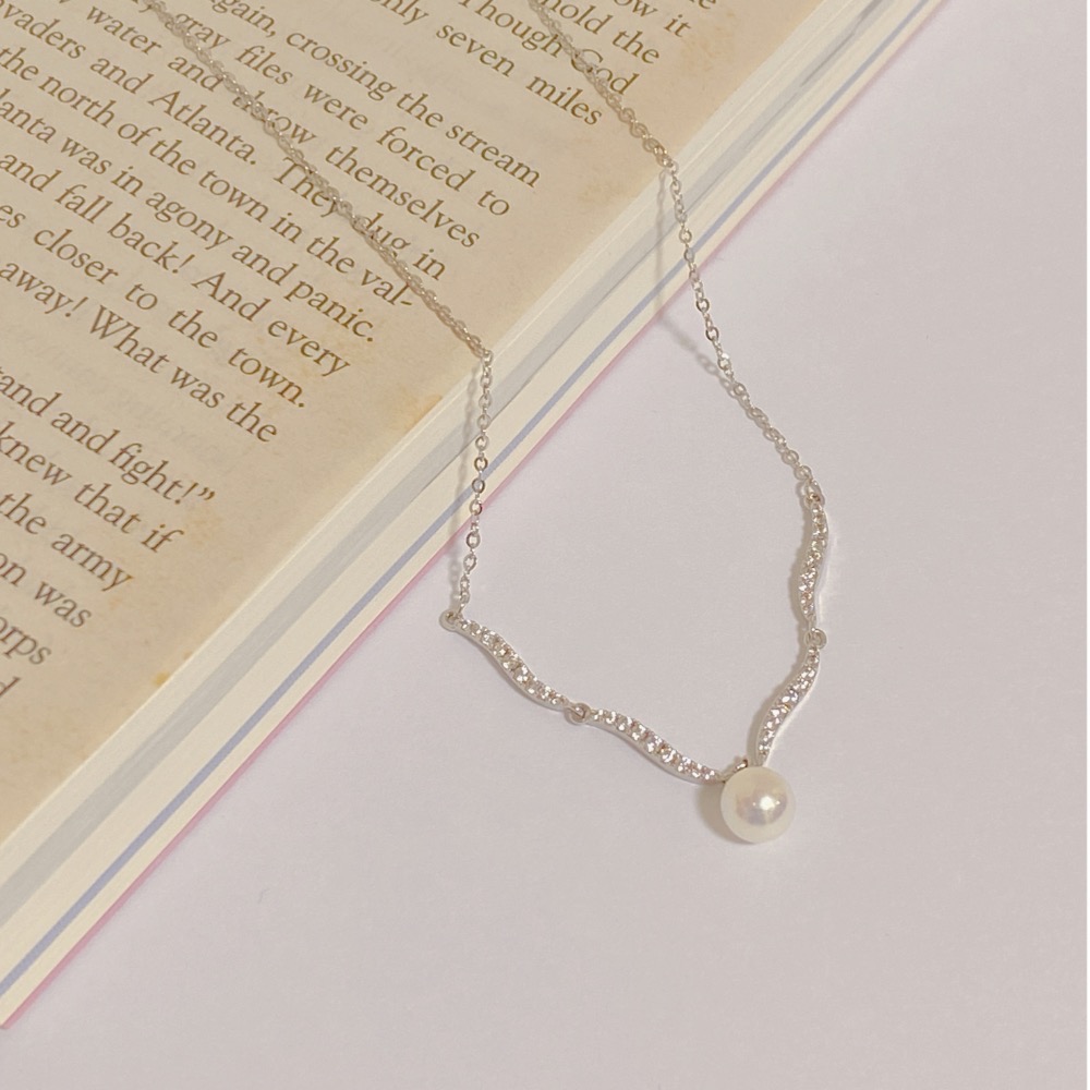 𝟐𝟓𝟒𝟐𝟕𝒂𝒄𝒄 ꕤ︎︎·͜·-珍珠與銀光的邂逅🕊️🐚 珍珠項鍊 短項鍊 飾品-細節圖3