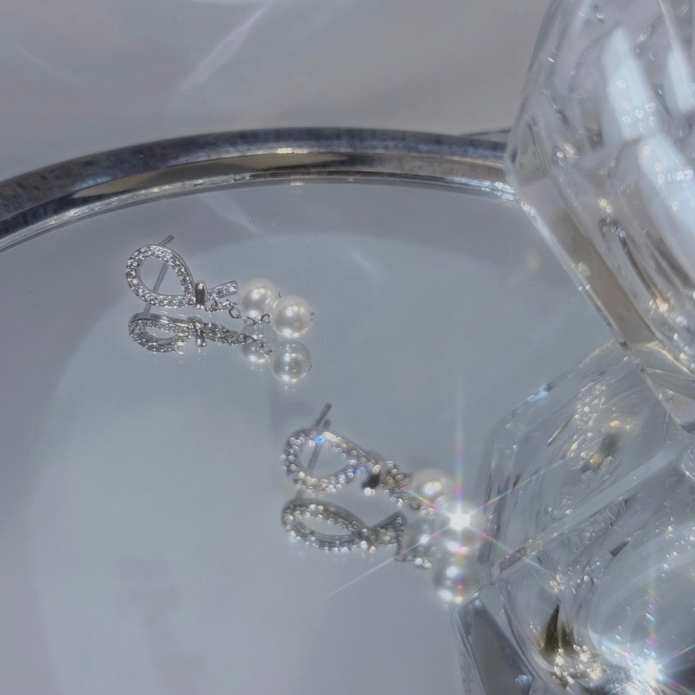 𝟐𝟓𝟒𝟐𝟕𝒂𝒄𝒄 ꕤ︎︎·͜·-S925純銀 直接閃到我心裡✨💖小眾 珍珠 耳釘 耳環-細節圖3