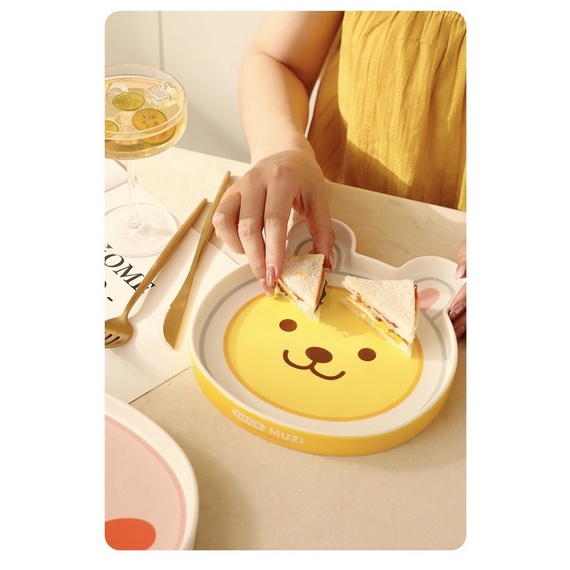［Be Woman] 預購 Kakao Friends 萊恩 陶瓷 餐盤 點心盤 水果盤-細節圖3