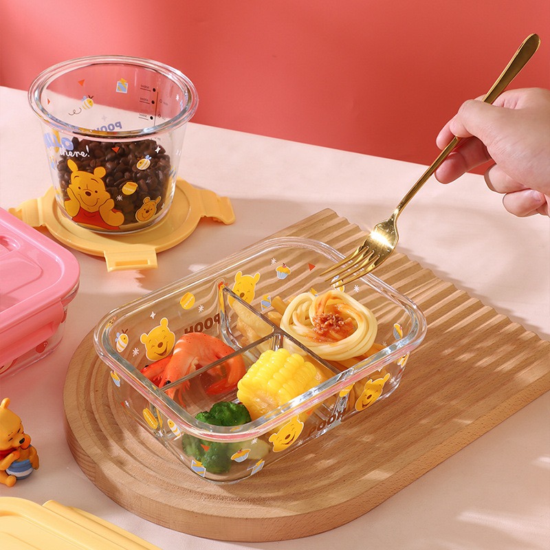 ［Be Woman] 現+預 草莓熊 熊抱哥 維尼 小熊維尼 玻璃 密封罐 便當盒 午餐盒 保鮮盒 餐盒 可微波-細節圖3