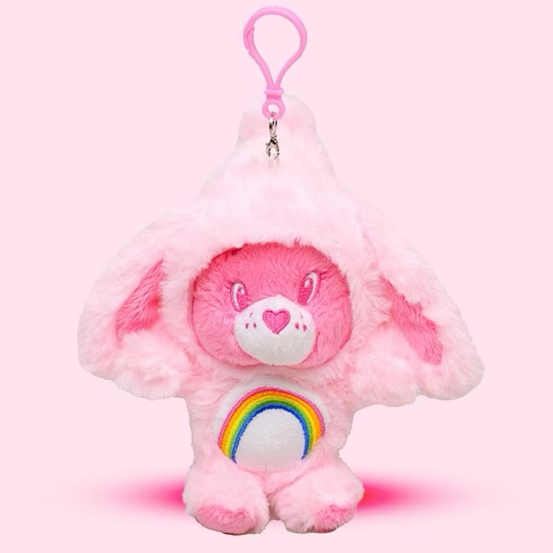 ［Be Woman] 現+預 Care Bears 彩虹熊 愛心熊 玩偶 吊飾 鑰匙圈 兔子 耳朵 垂耳-規格圖1