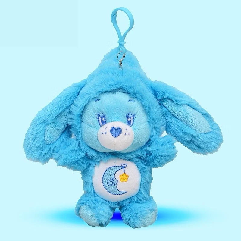［Be Woman] 現+預 Care Bears 彩虹熊 愛心熊 玩偶 吊飾 鑰匙圈 兔子 耳朵 垂耳-規格圖1