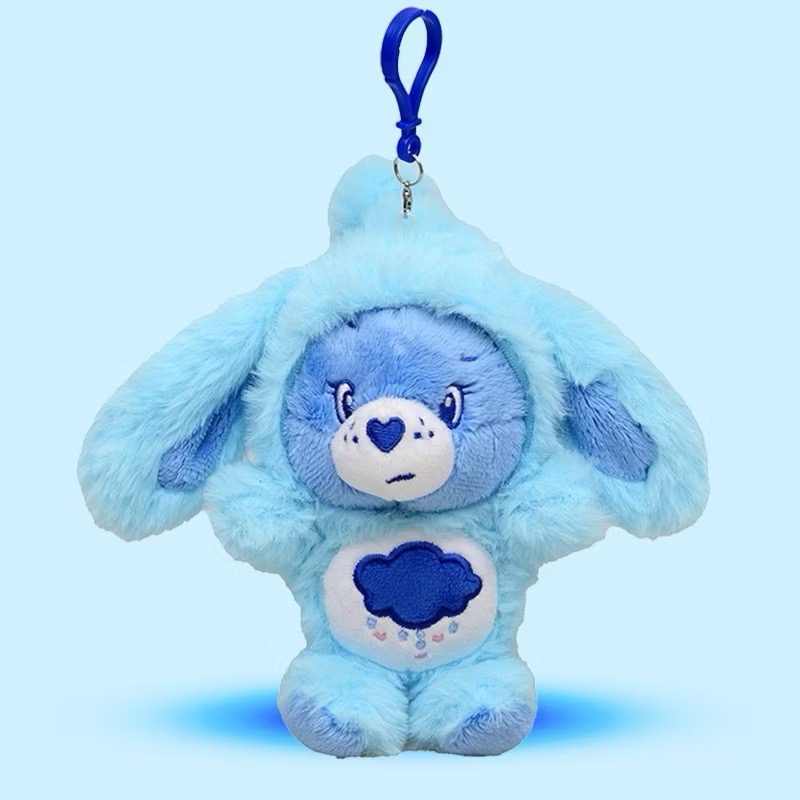 ［Be Woman] 現+預 Care Bears 彩虹熊 愛心熊 玩偶 吊飾 鑰匙圈 兔子 耳朵 垂耳-規格圖1