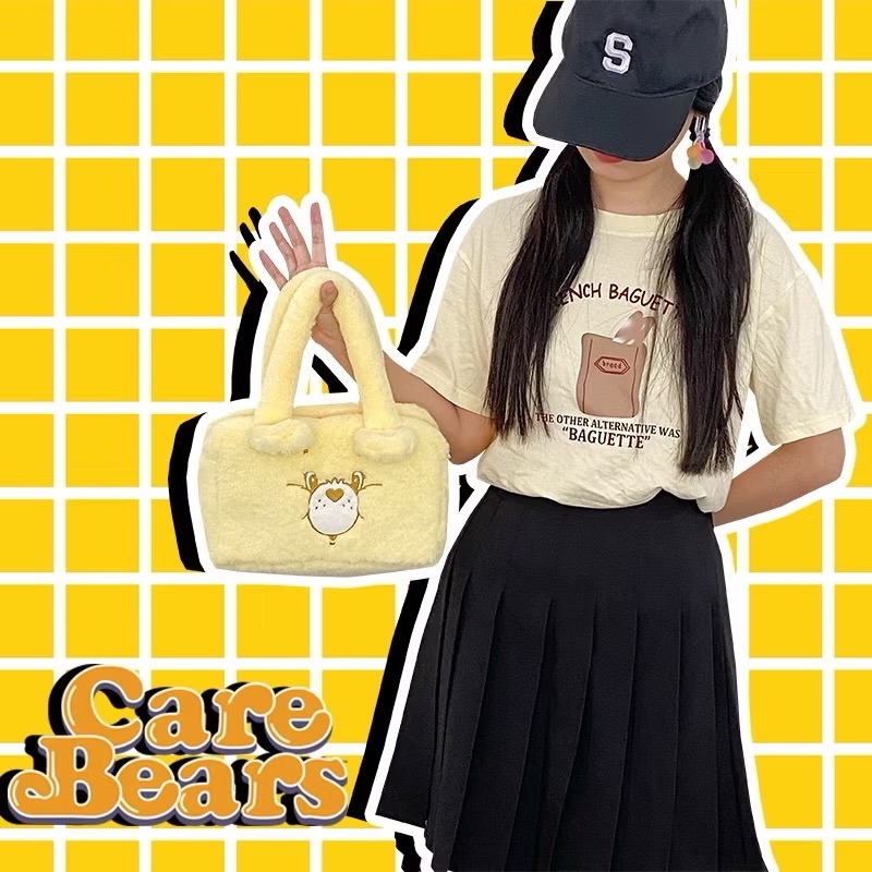 ［Be Woman]現+預 Care Bears 彩虹熊 愛心熊 絨毛 手提包 手腕包 小方包 可愛-規格圖5