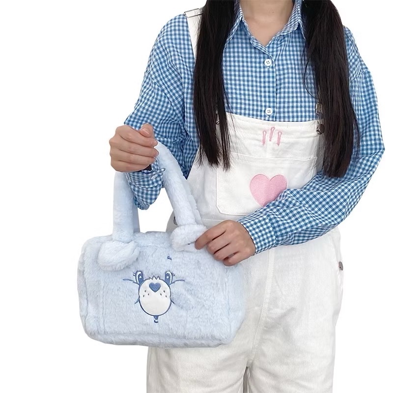 ［Be Woman]現+預 Care Bears 彩虹熊 愛心熊 絨毛 手提包 手腕包 小方包 可愛-規格圖5