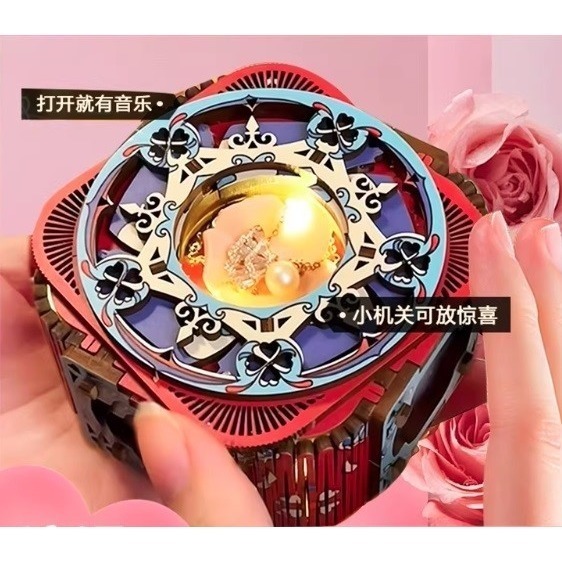 【木質DIY音樂盒系列】立體拼裝模型｜首飾盒／摩天輪／小提琴｜音樂盒｜情人節生日驚喜禮物-規格圖4