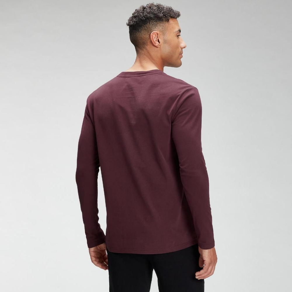 Myprotein🇬🇧 Men＇s Essentials 基礎系列 純棉長袖T恤  酒紅-細節圖2