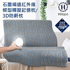 【虎達麥皂陪省團】【Hilton 希爾頓】石墨烯遠紅外線蝶型釋壓記憶枕/3D防鼾枕-細節圖2