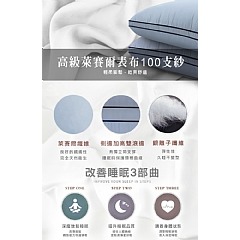 【虎達麥皂陪省團】【Hilton希爾頓】皇家頂級100支紗萊賽爾獨立筒枕(愛琴海藍)-細節圖7