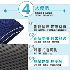【虎達麥皂陪省團】【Hilton希爾頓】 6D 酷涼透氣銀離子抑菌獨立筒枕/星際藍-細節圖7