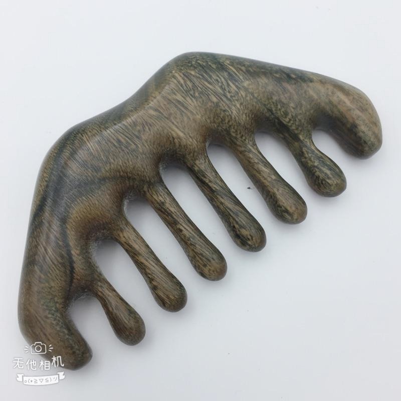 【虎達麥皂陪省團】現貨/短粗齒綠檀梳/精品梳一體成型/原木經絡按摩梳 天然原木梳子 綠檀木梳頭皮梳子-細節圖4