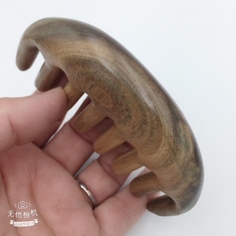 【虎達麥皂陪省團】巴拉圭綠檀梳 經絡按摩梳  原木梳 綠檀梳 按摩梳  按摩梳 南美綠檀 手工綠檀梳 原木梳 綠檀梳-細節圖3