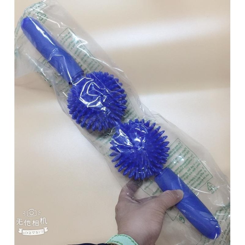 【虎達麥皂陪省團】現貨 兩滾輪 專利雙滾輪 刺球按摩棒 背部頸部按摩器 指壓瑜珈棒 按摩身體滾輪棒 瑜伽-細節圖5